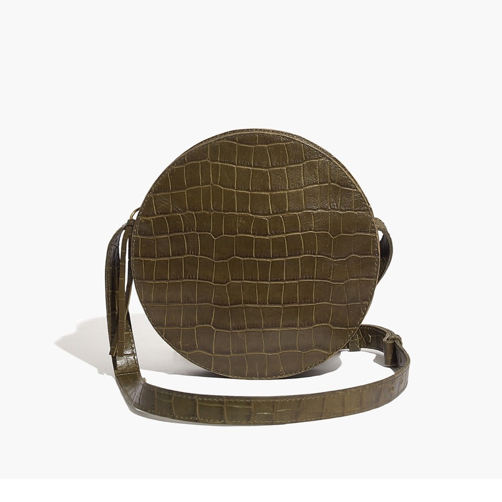 NWOT The Simple Circle Crossbody Croc Embossed Leather Edition